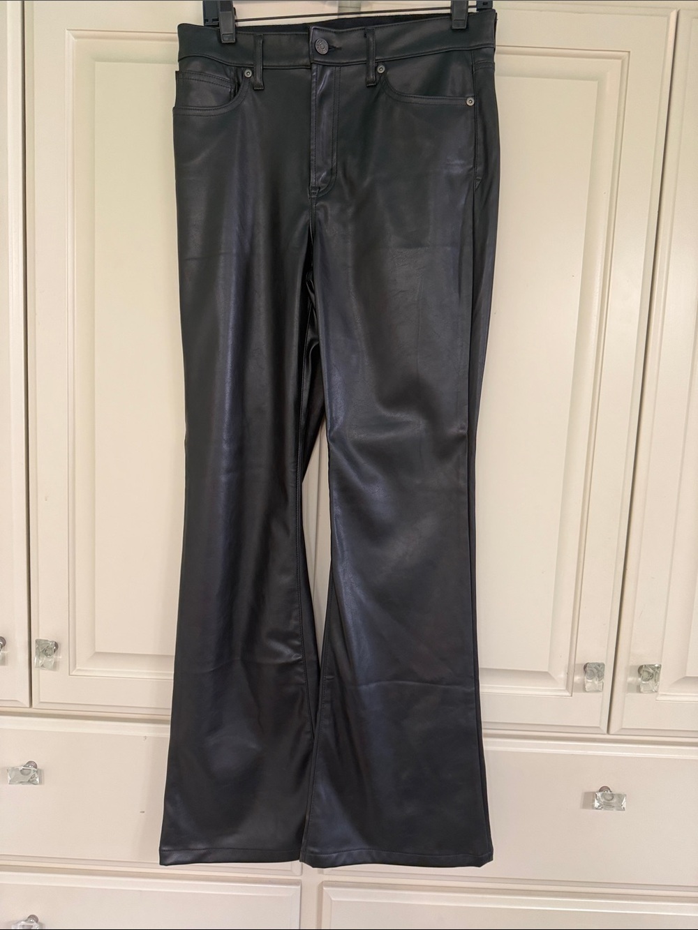 GAP Black Faux Leather Women’s Flare Jeans
